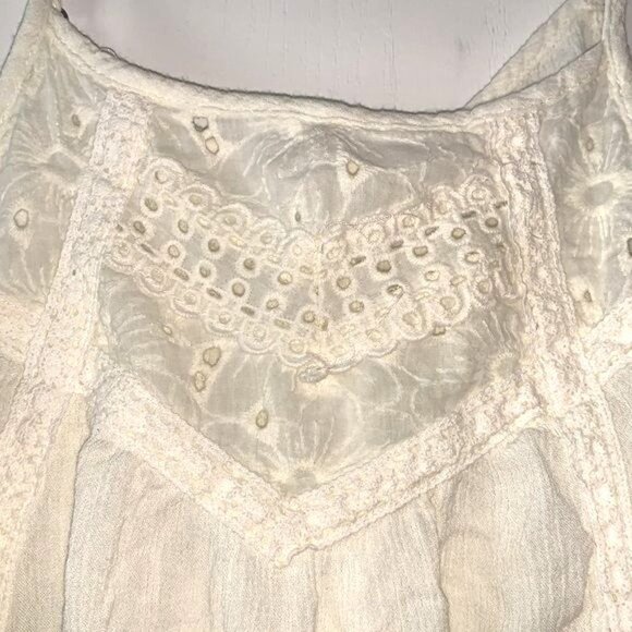 Maurices Womens Ivory Lace Trim Sleeveless Tank Top With Crochet Details - Size - Picture 3 of 8